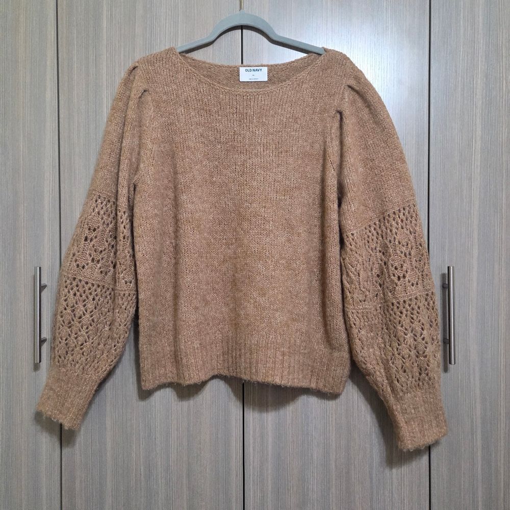 Old Navy Tan Sweater with Lace Detail
